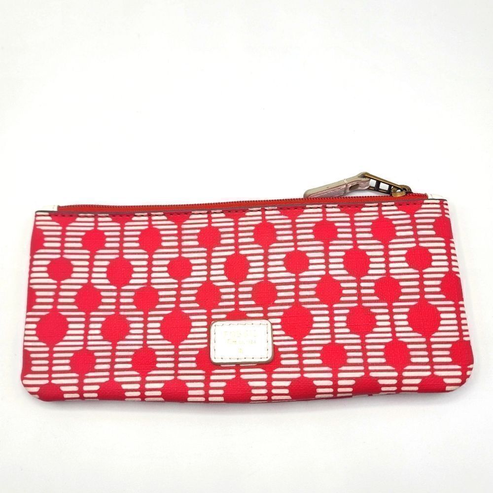 Fossil pink & white cosmetic bag